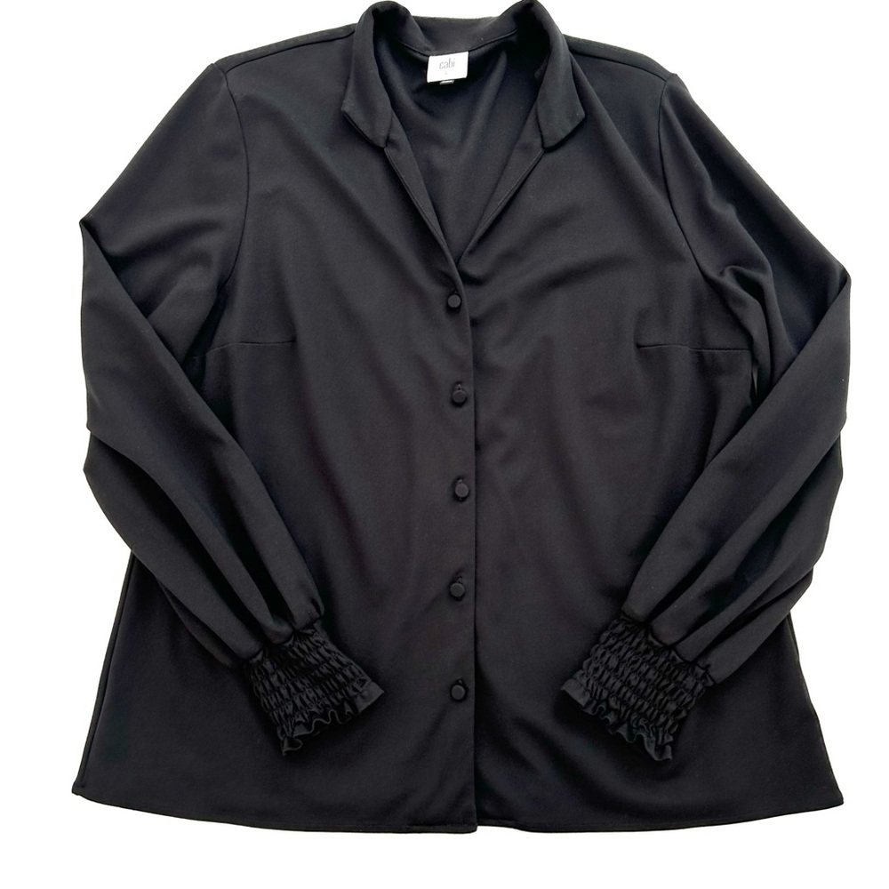 Cabi Composer Top Womens Large Black Button Up Long Sleeve Style 4746 Career - Picture 2 of 9